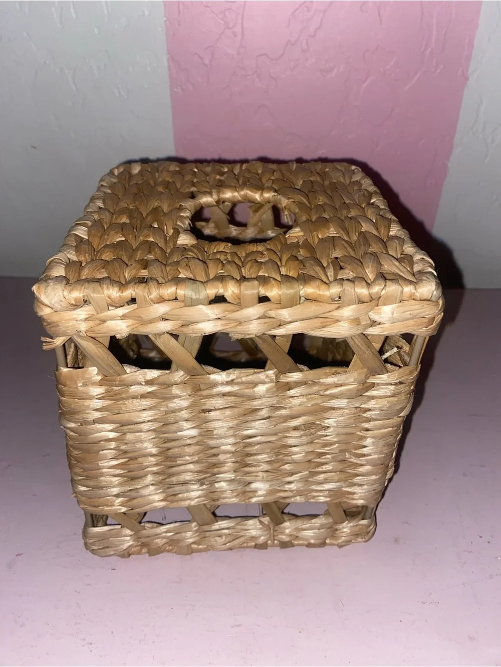 Woven Natural Rattan Square Tissue Box Cover - Natural